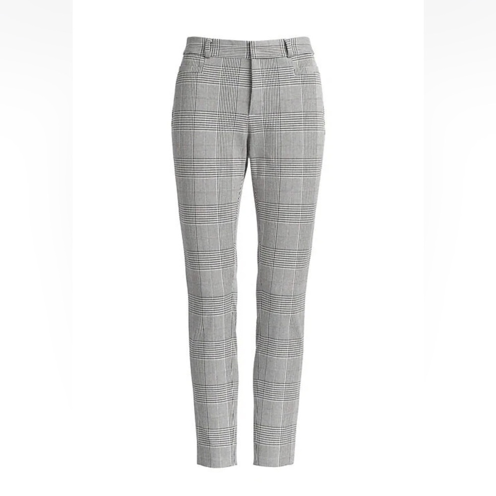 Banana Republic dress pants black and white plaid Sloan Curvy Skinny-Fit Size 6